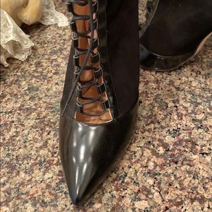 Office Lace up boots, zipper in back